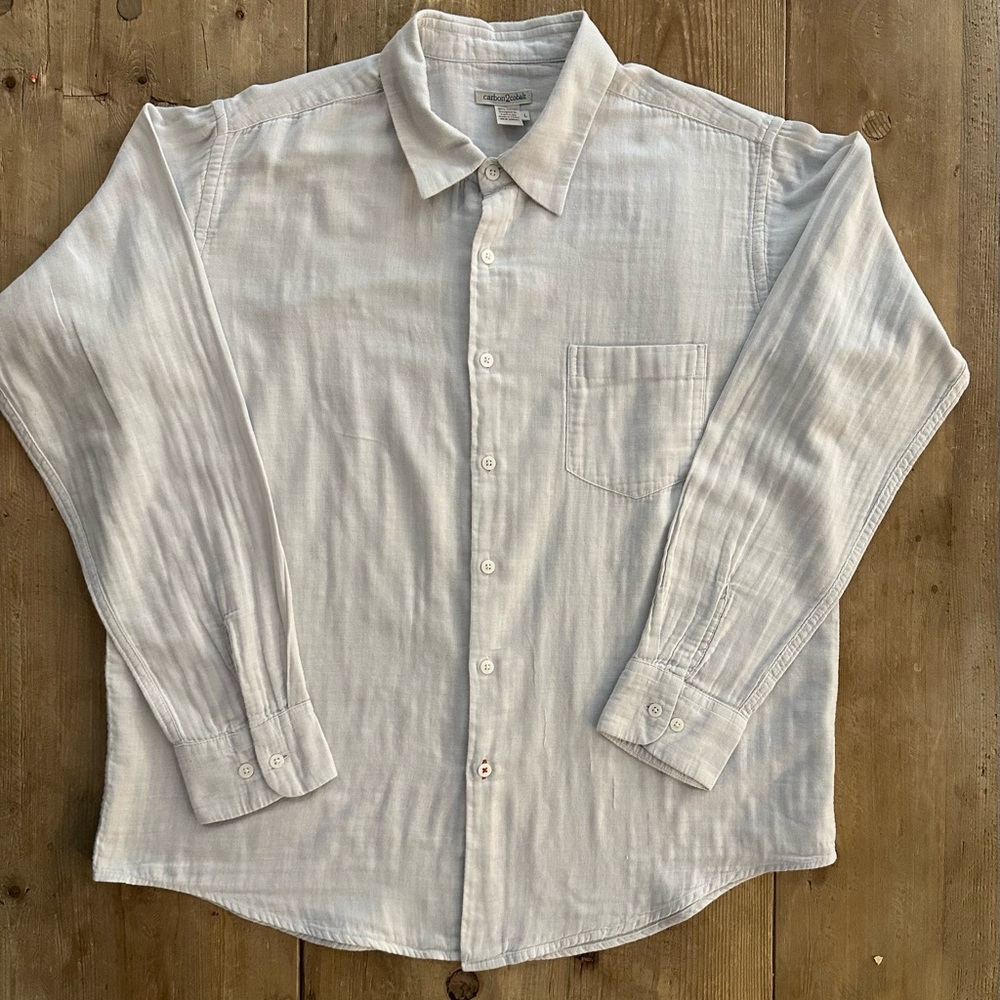 Carbon 2 Cobalt Men's White Button-Up Shirt Large